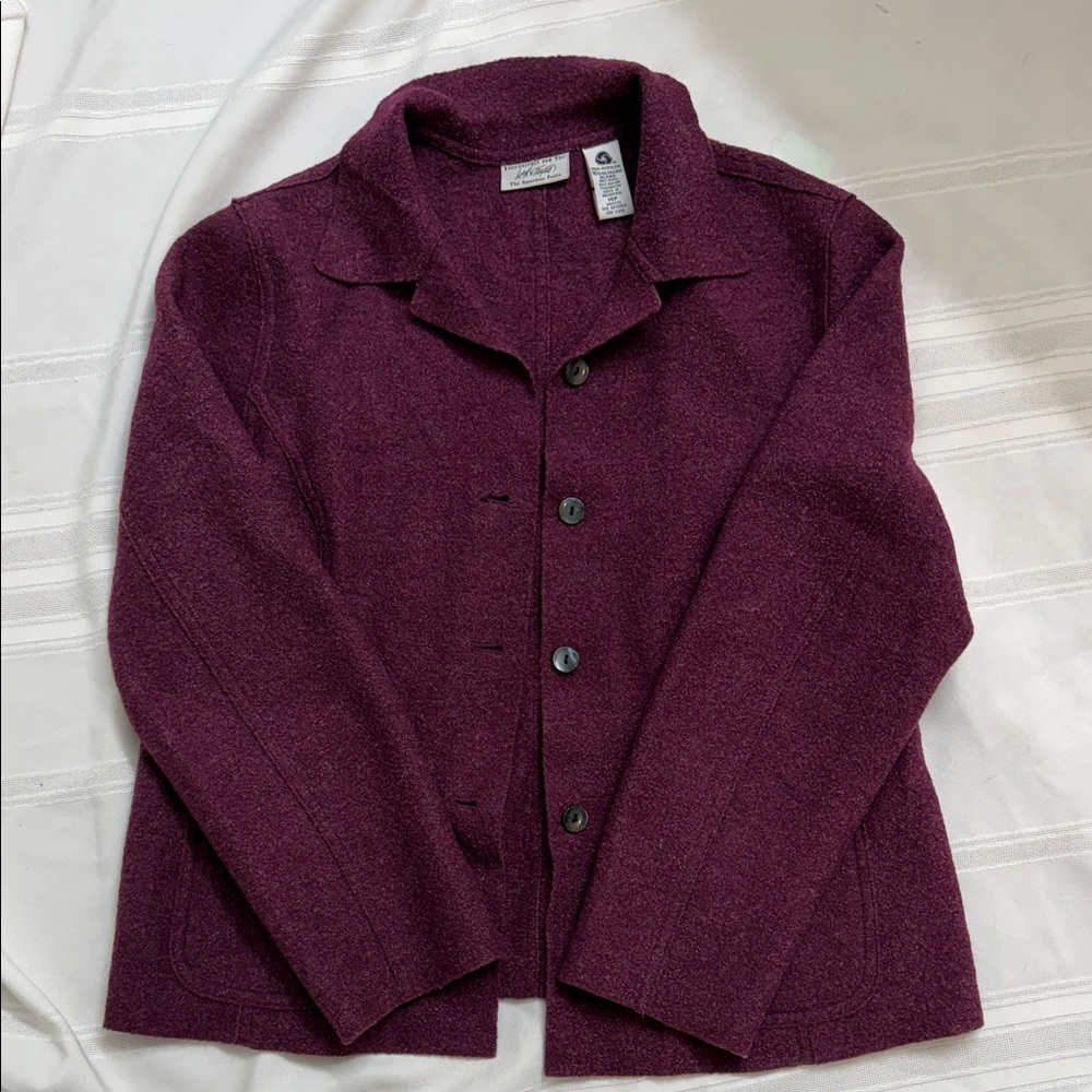 Vintage Lord & Taylor Deep Purple Blazer Wool Rich Blend